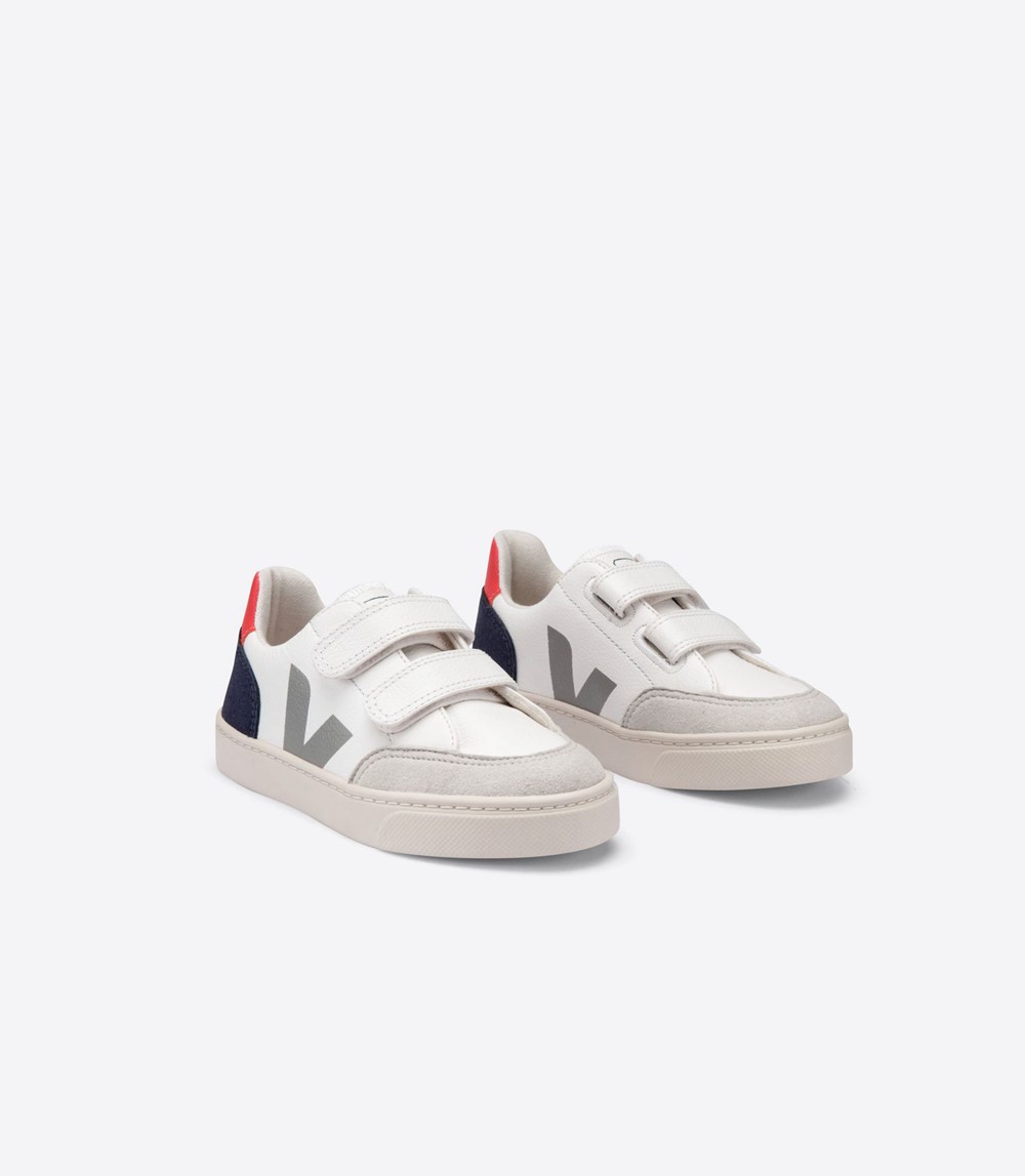 Veja Sneakers Copii - V-12 Velcro Chromefree - Albi - 3081562-QJ